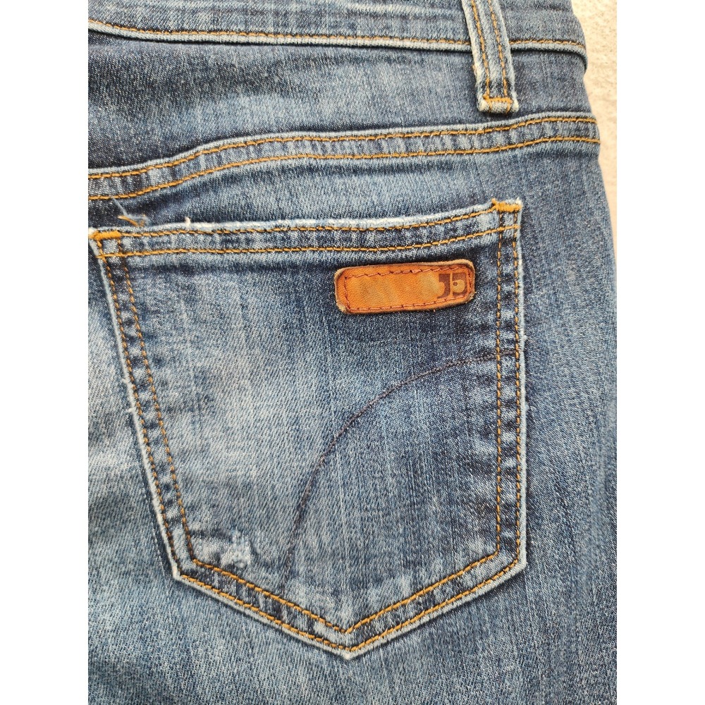 Joe's Jeans Mid Rise Skinny Ankle Dark Wash‎ Raw Frayed Hem Denim Jeans Size 27 - Picture 9 of 13